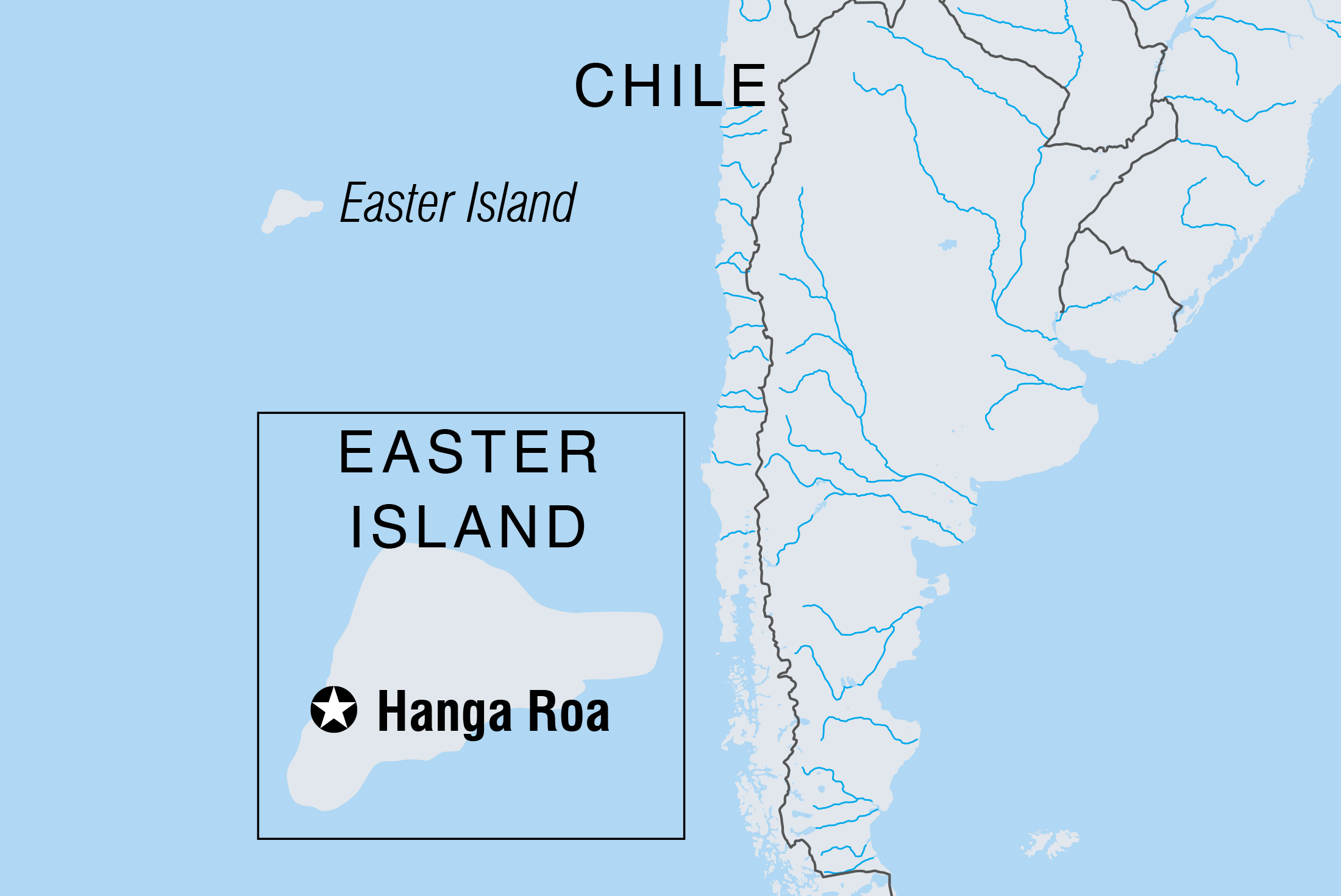 Map of Easter Island (Rapa Nui) Short Break including Chile
