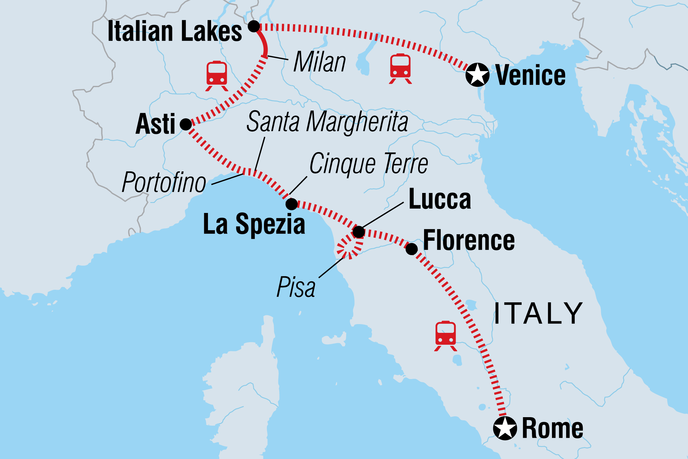 Map of Best Of Italy including Italy