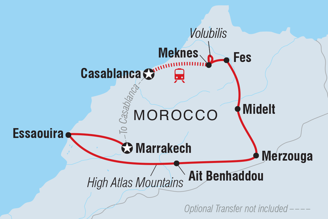 Map of Best Of Morocco Family Holiday including Morocco