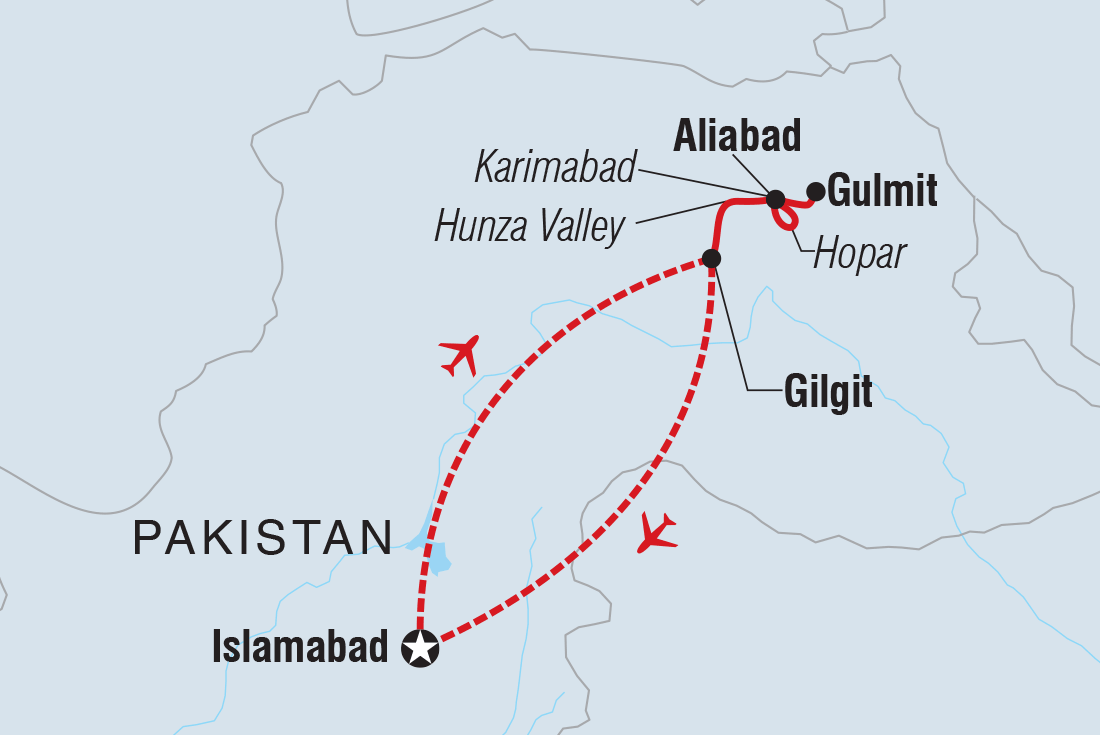 Map of Pakistan: Women's Expedition including Pakistan