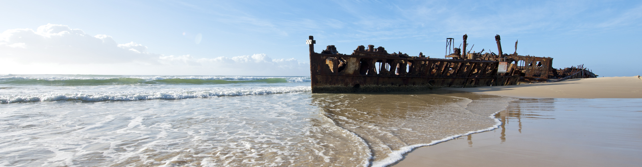 Shipwreck on Fraser Island in the late afternoon sun, Queensland, Australia 