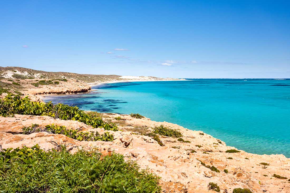 Turquoise waters of coral bay, western australia