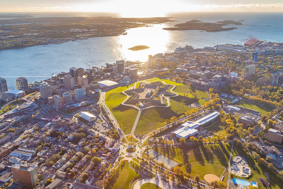 Aerial view of Citadel Hill, Halifax, Nova Scotia, Canada