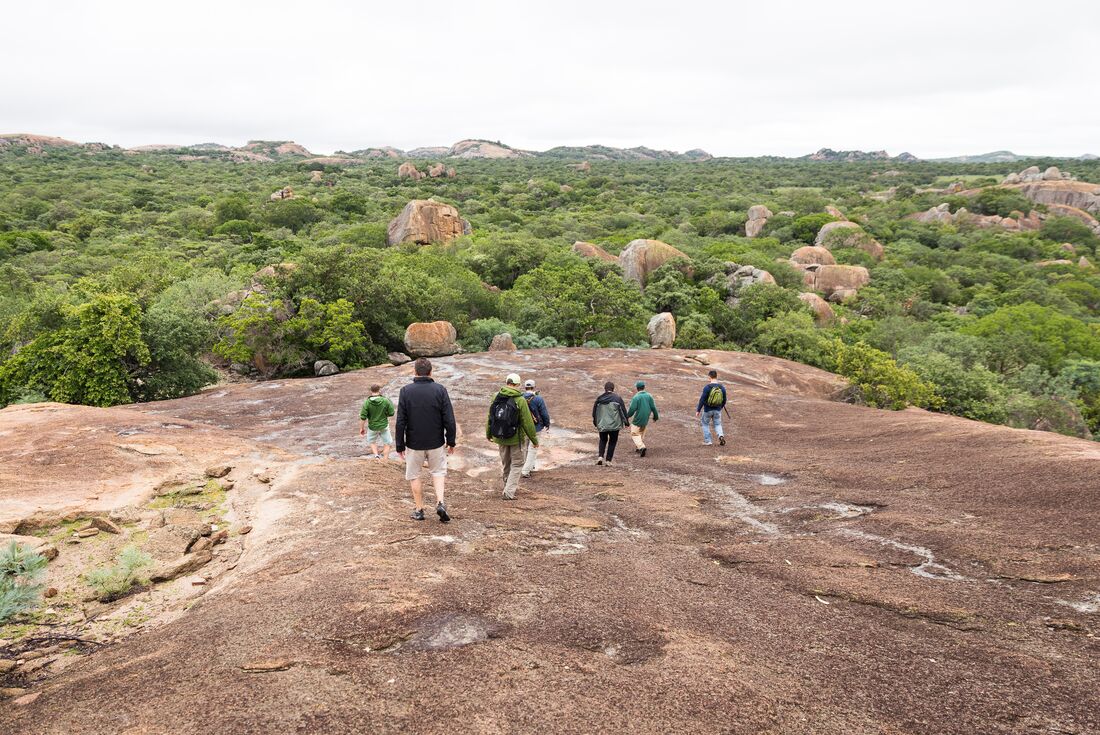 Group hike in Bulawayo, Zimbabwe