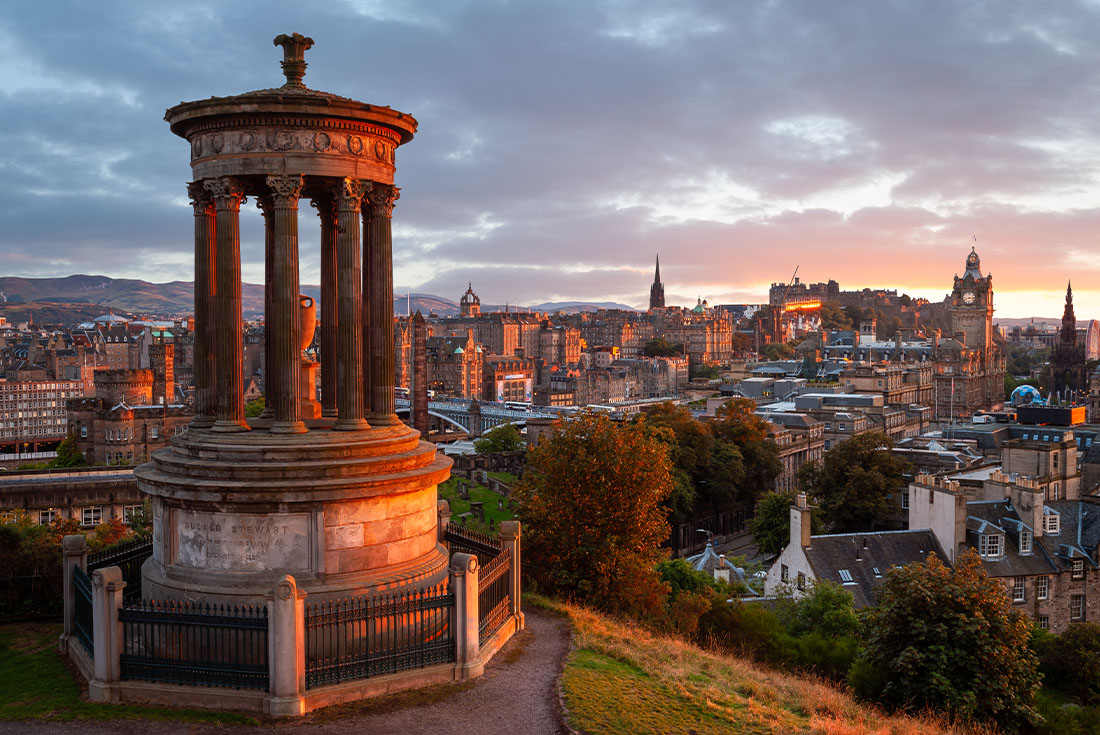 View of Edinburgh from Calton Hill, Scotland 