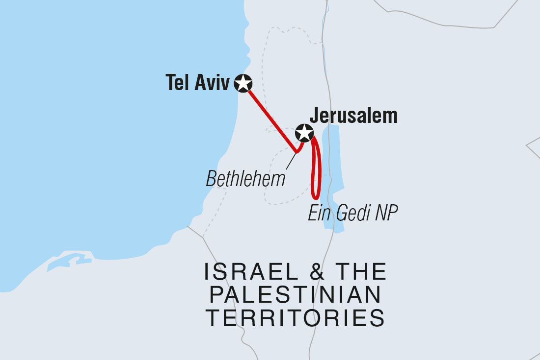 Map of Five Days In Israel & The Palestinian Territories including Israel