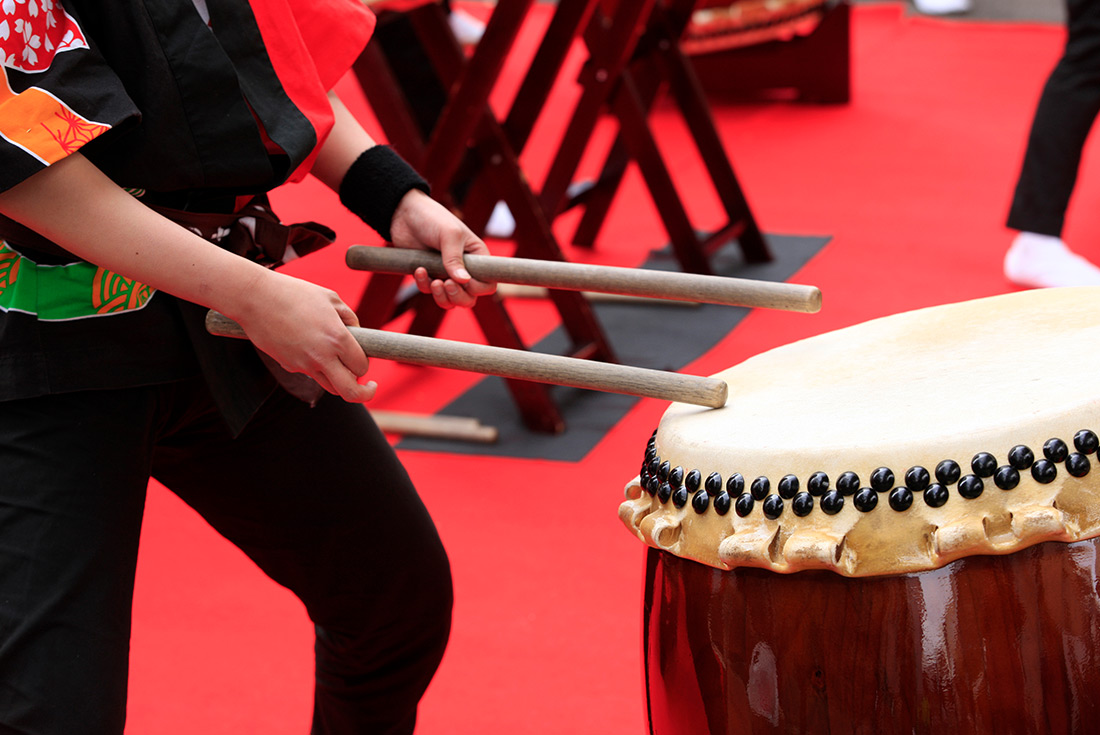 Traditional Taiko drums in Japan