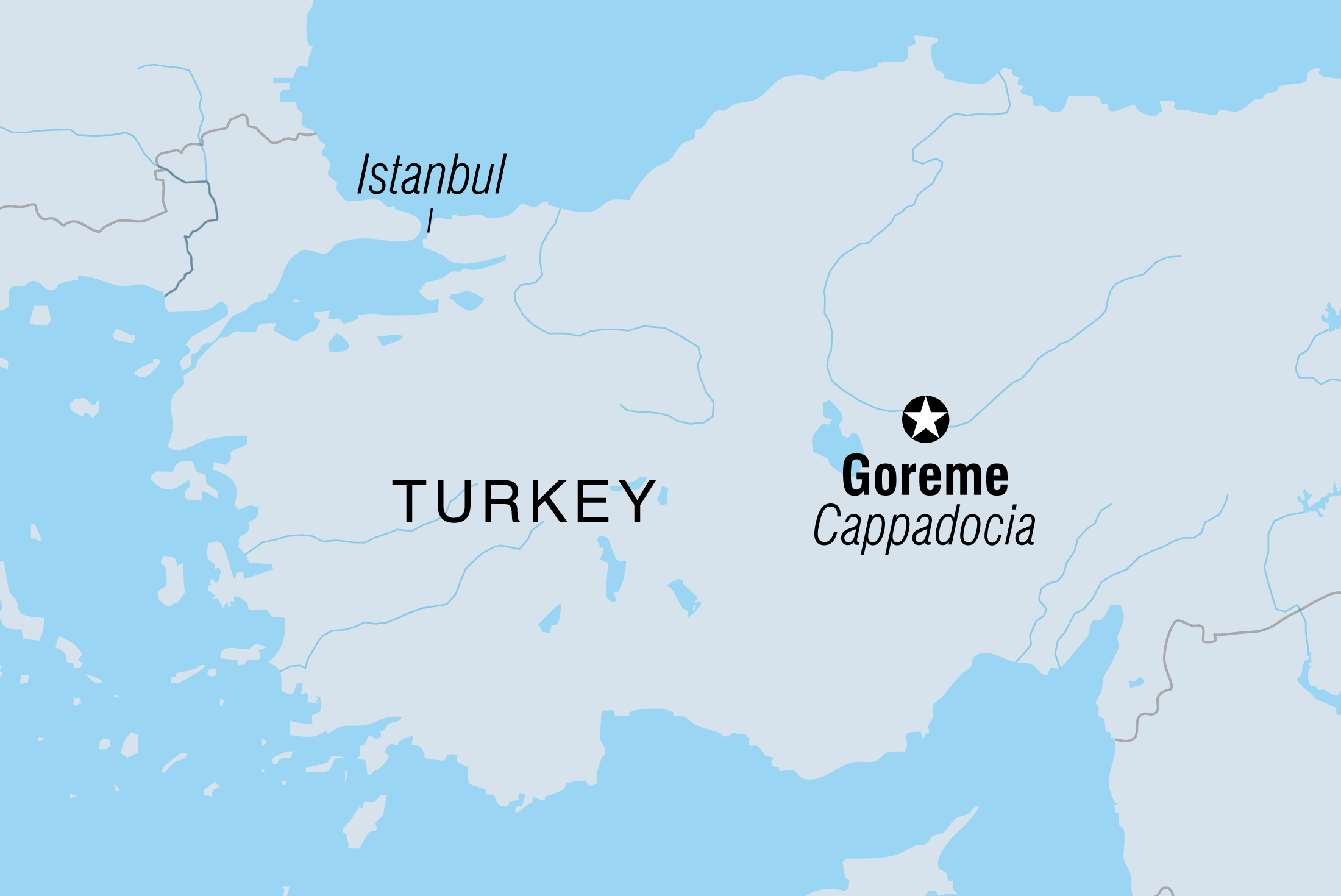 Map of Cappadocia Short Break including Turkey
