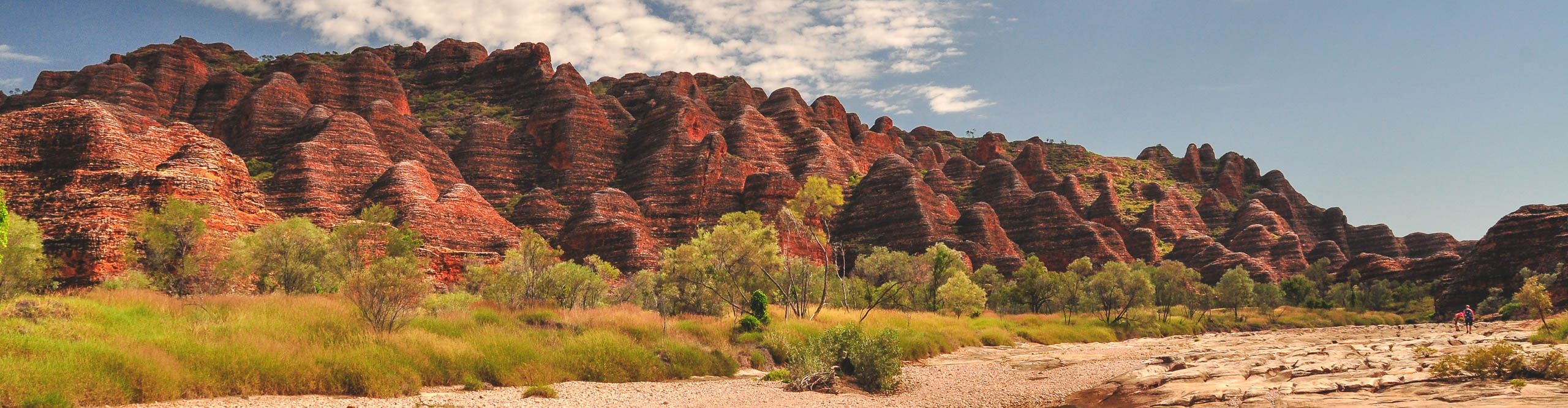 Red Bee Hive formations at the Bungle Bungles Ranges in Western Australia, on a clear sunny day