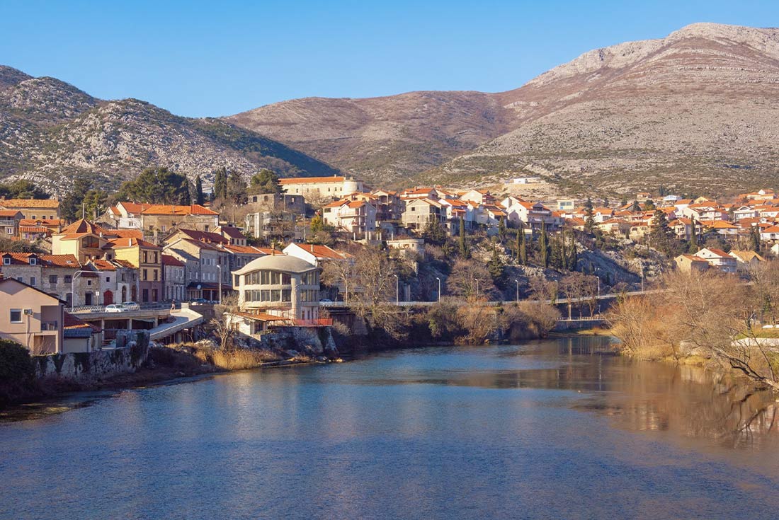 View of Trebinje City from across the water, Bosnia