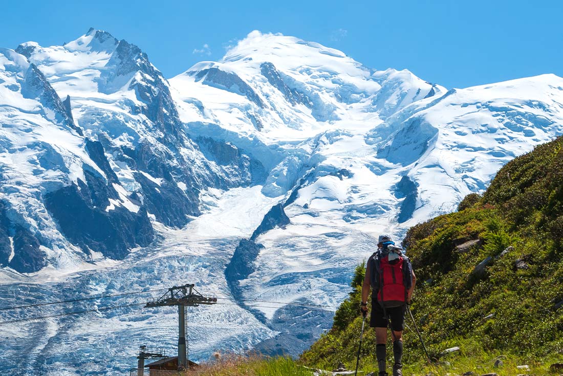 Hiking along Plan Praz with breathtaking views of Chamonix, Mont Blanc