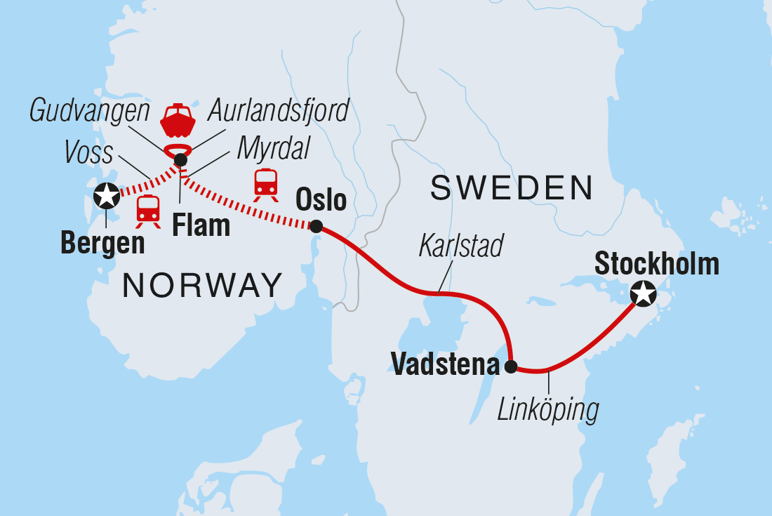 Map of Premium Sweden And Norway including Norway and Sweden