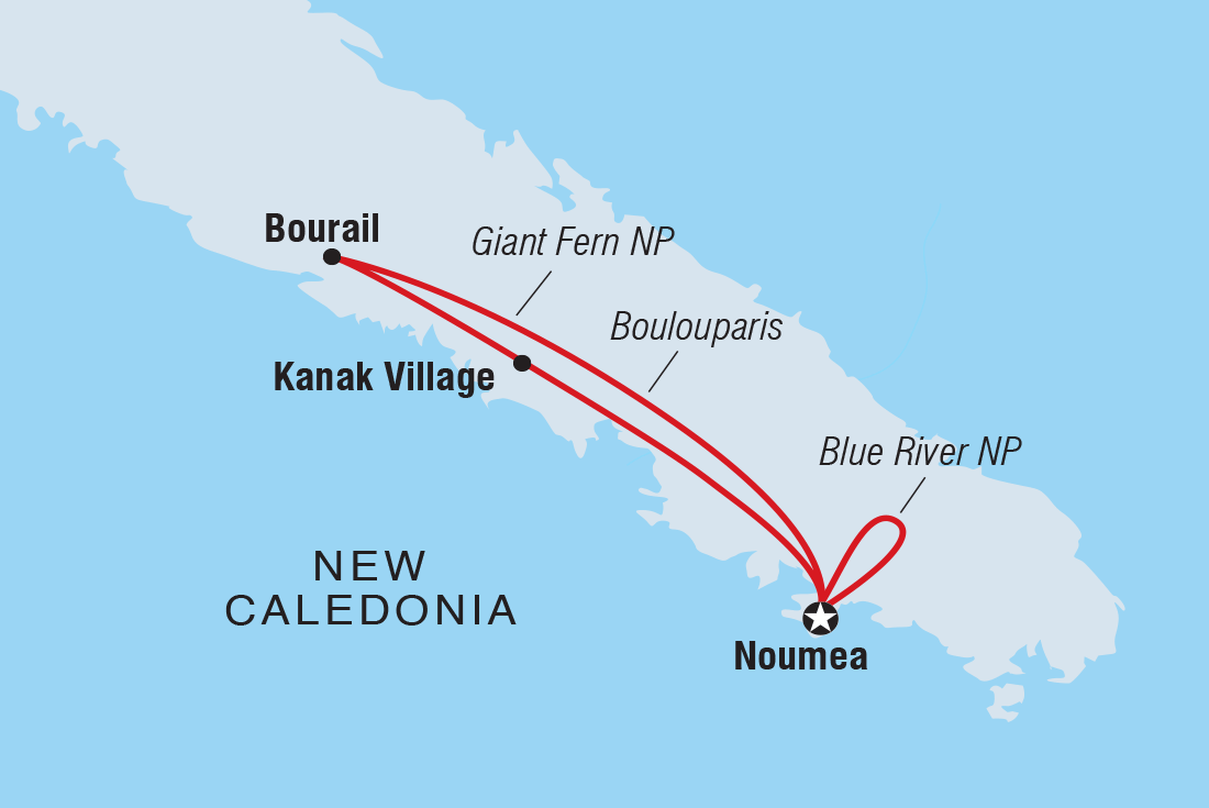 Map of New Caledonia Adventure including New Caledonia