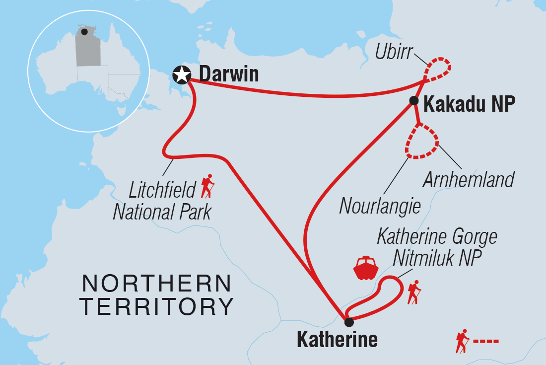 Map of Walk Kakadu National Park including Australia