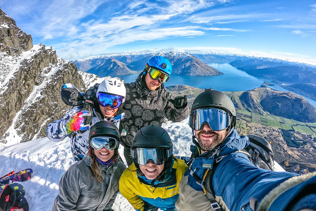 Group Selfie at the top of the Remarkables, South Island, New Zealand