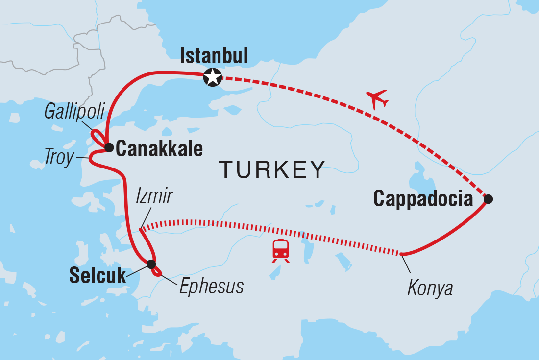 Map of Turkey Highlights including Turkey