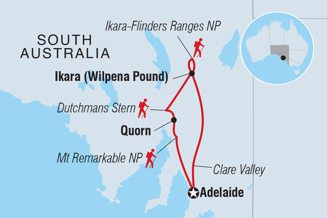 Map of Walk South Australia's Flinders Ranges including Australia