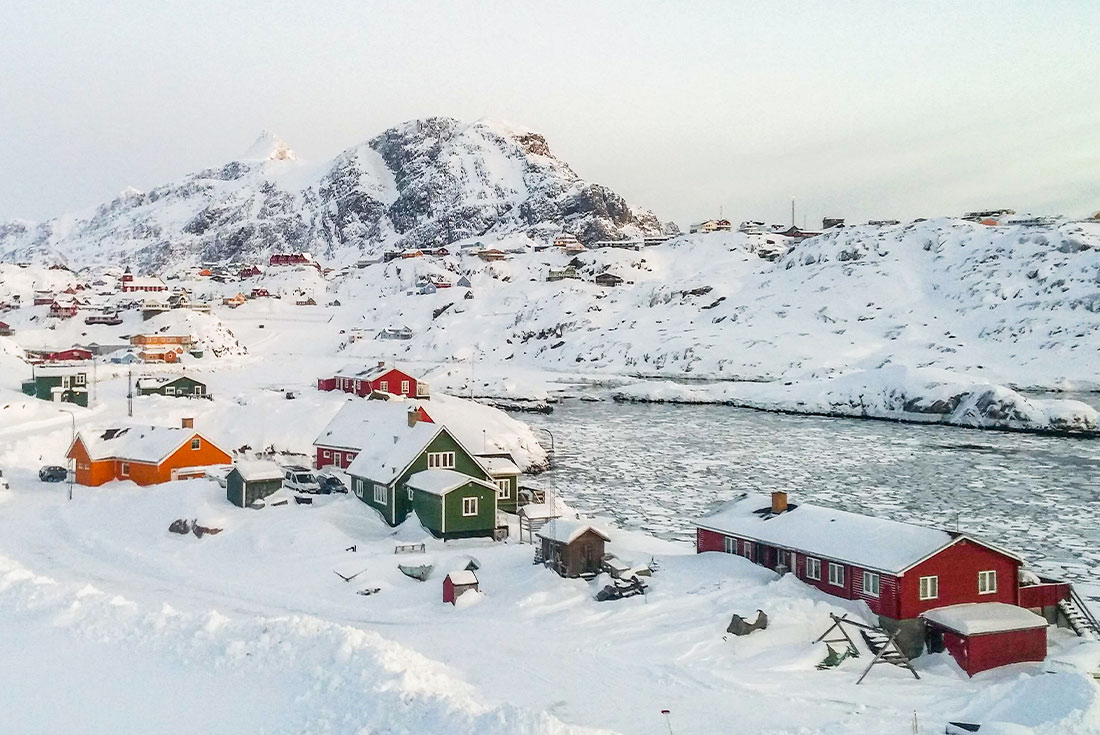 Colourful homes in Sisimiut, Greenland