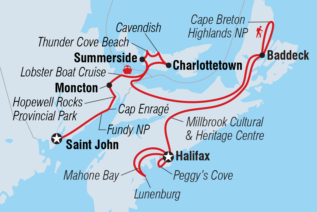 Map of Best Of The Canadian Maritimes including Canada