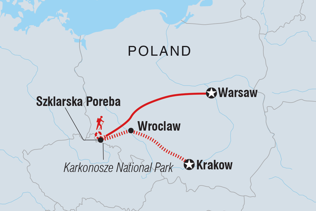 Map of Highlights Of Southern Poland including Poland