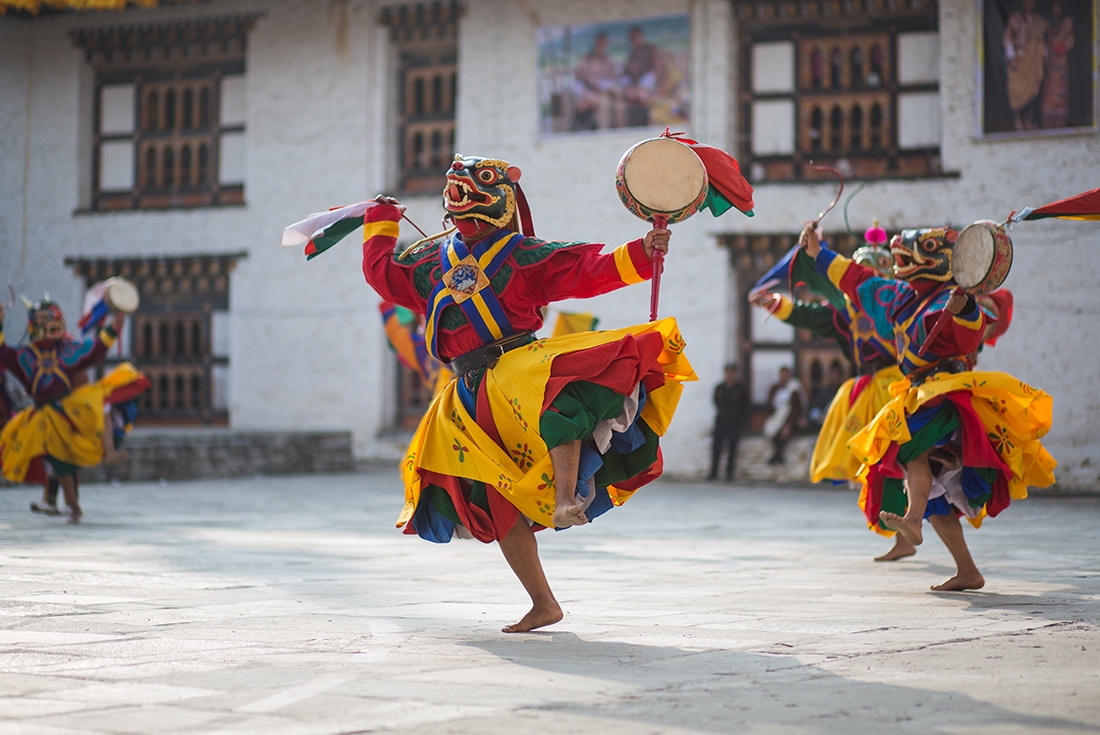 A dancing monk of Mongar, Bhutan