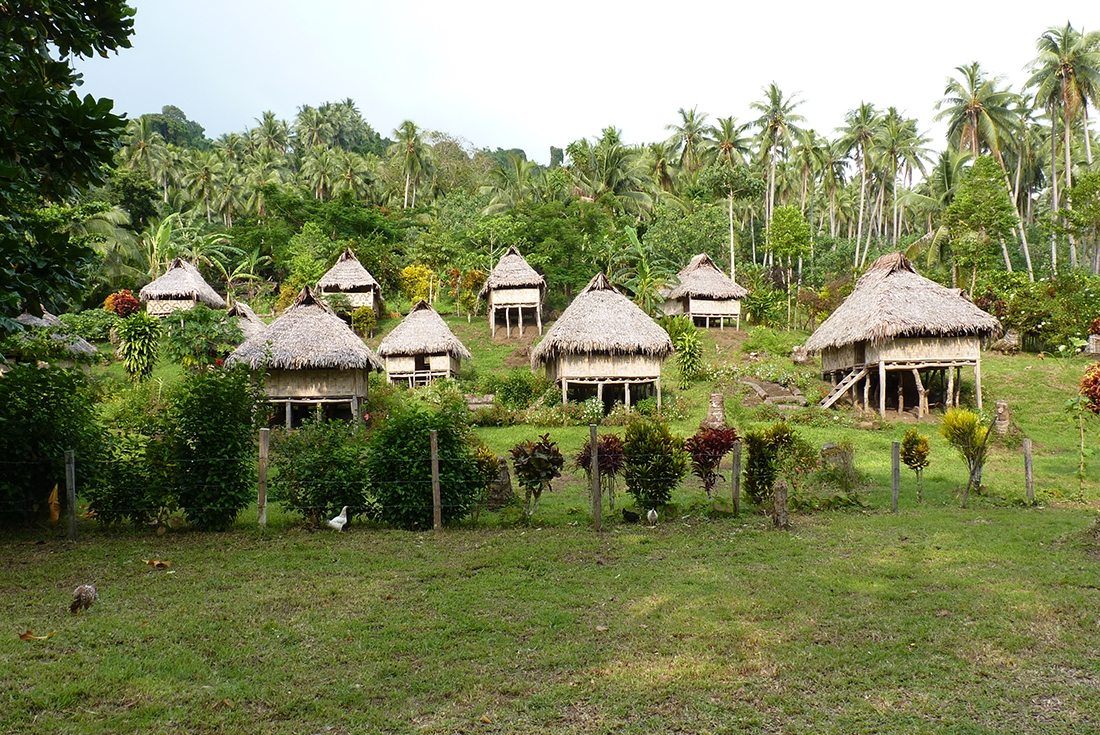 Hut style accommodation on Pentecost Island, Vanuatu