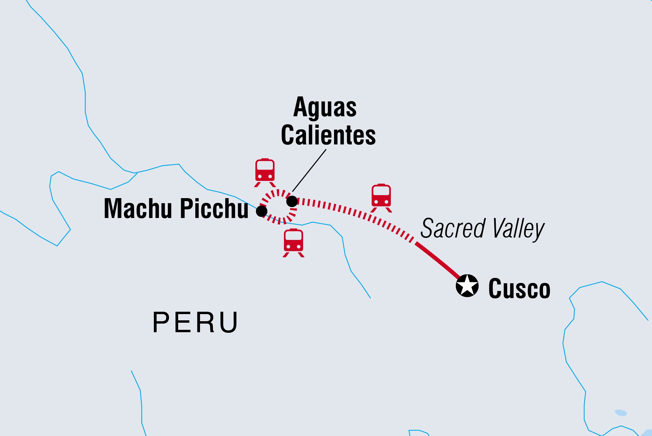 Map of Machu Picchu By Train Short Break including Peru