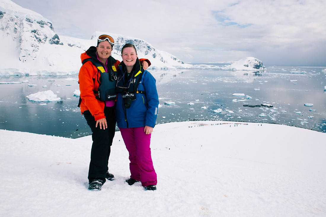 Intrepid Travel Antarctica travellers in the snow
