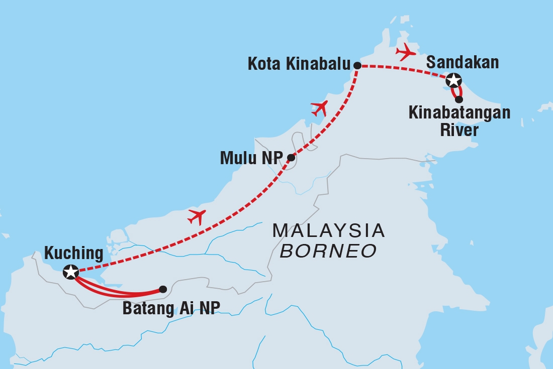 Map of Premium Borneo In Depth including Malaysia
