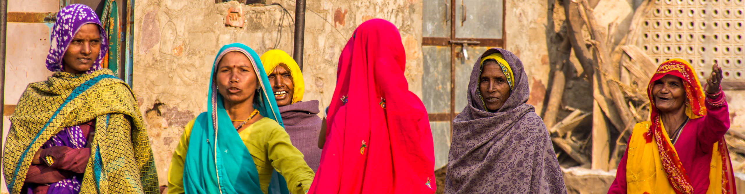 Group of local women weaning sari's in different colours, India 