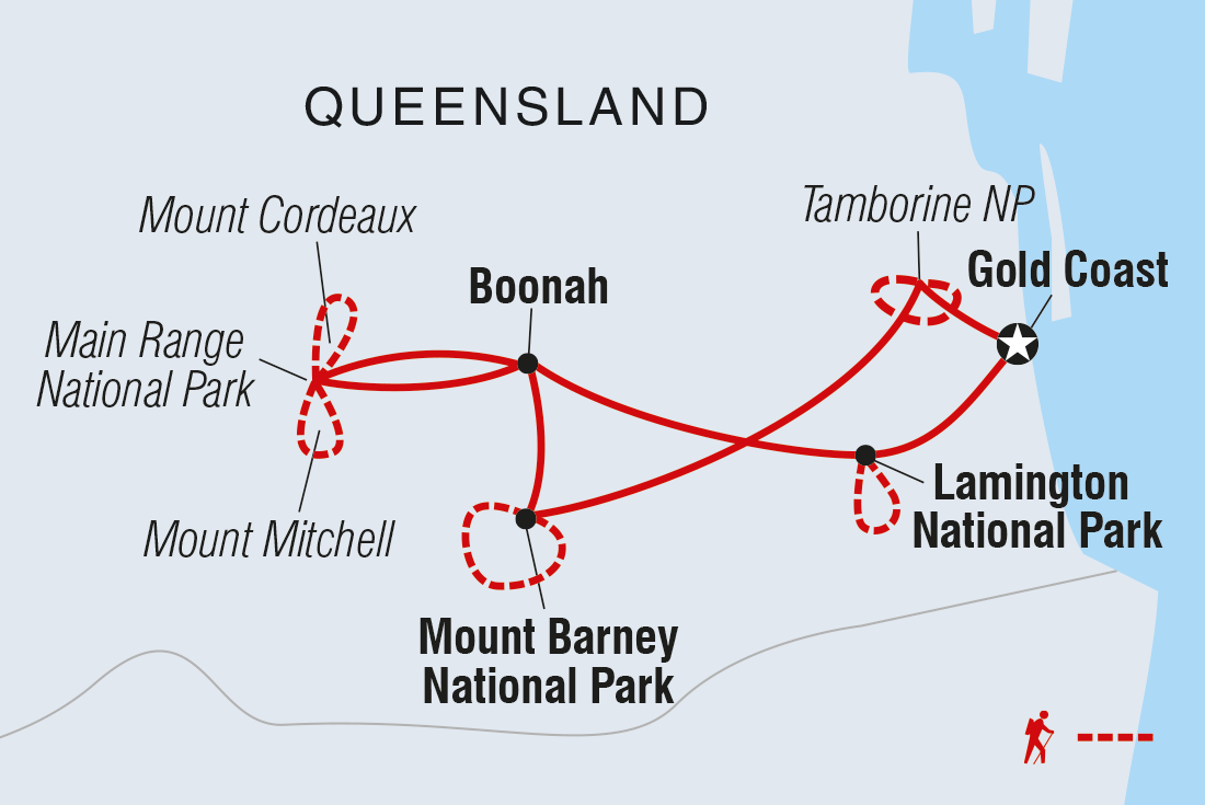 Map of Walk Queensland's Scenic Rim including Australia