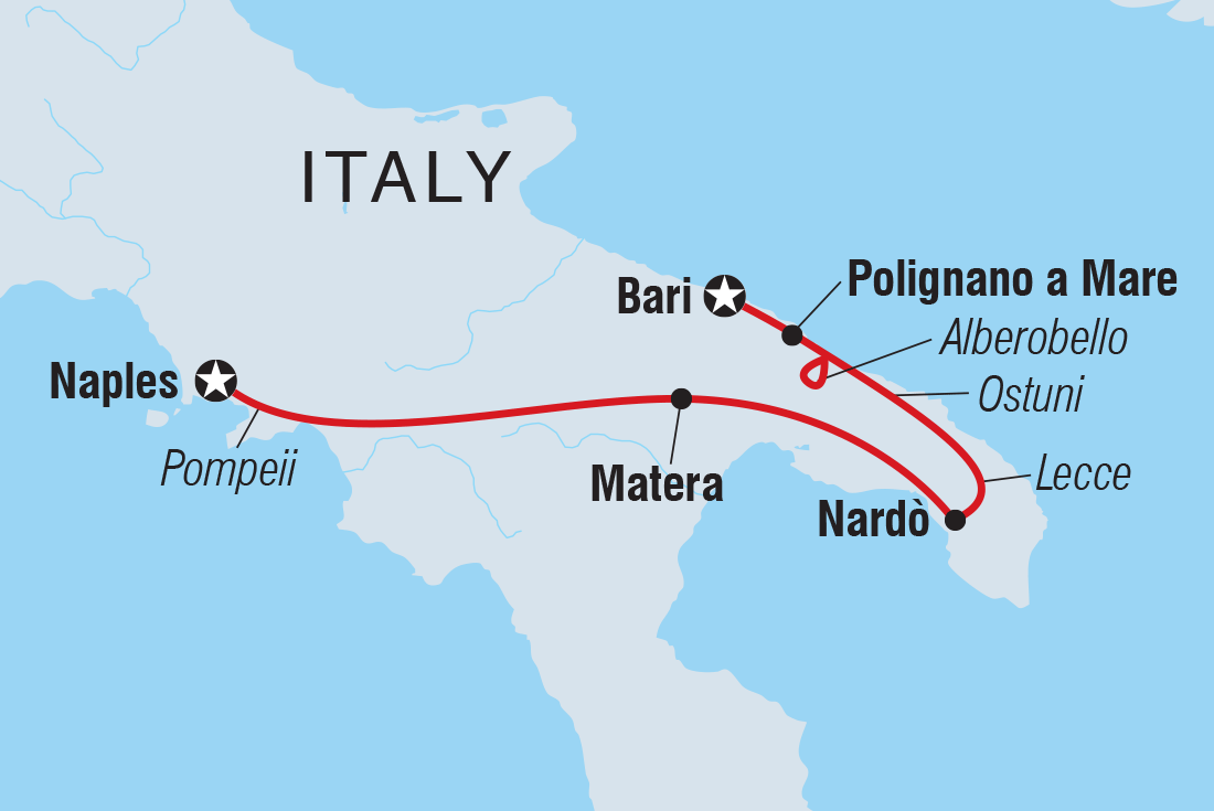 Map of Premium Puglia including Italy