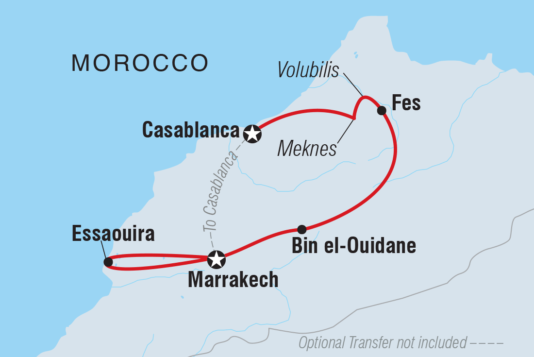Map of Premium Morocco Highlights With Essaouira including Morocco