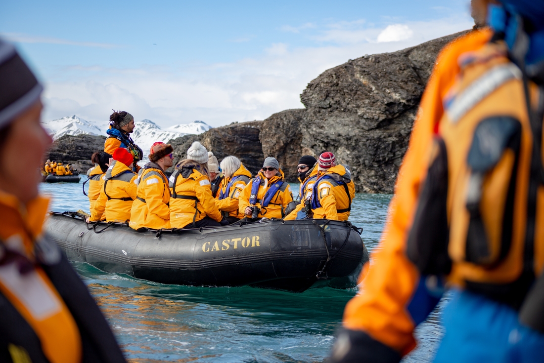 A Zodiac excursion in Arctic Svalbard.