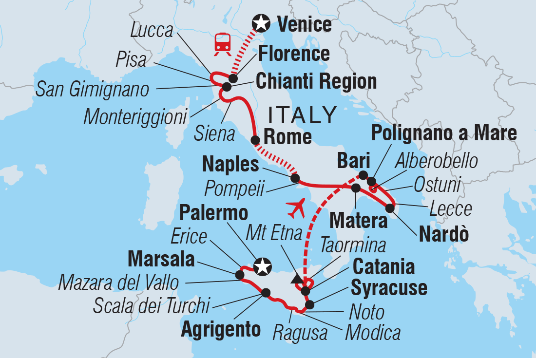 Map of Premium Sicily And Italy In Depth including Italy