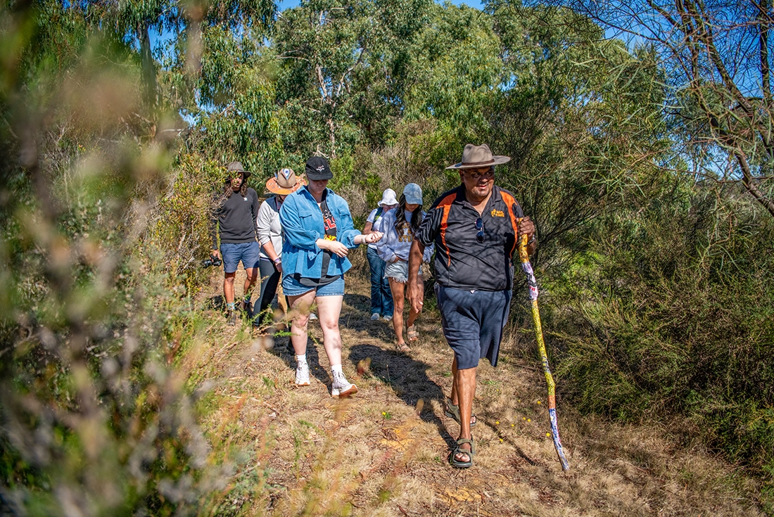 A bushwalk during a First Nations experience in Yundi, McLaren Vale