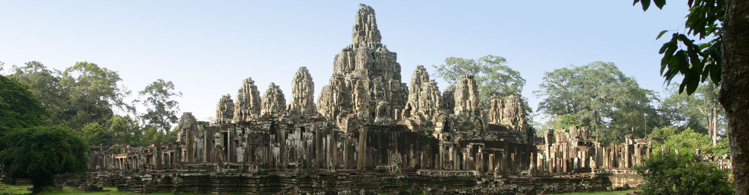 The mighty temple Angkor Thom, near Siem Reap, on a sunny day in Cambodia 