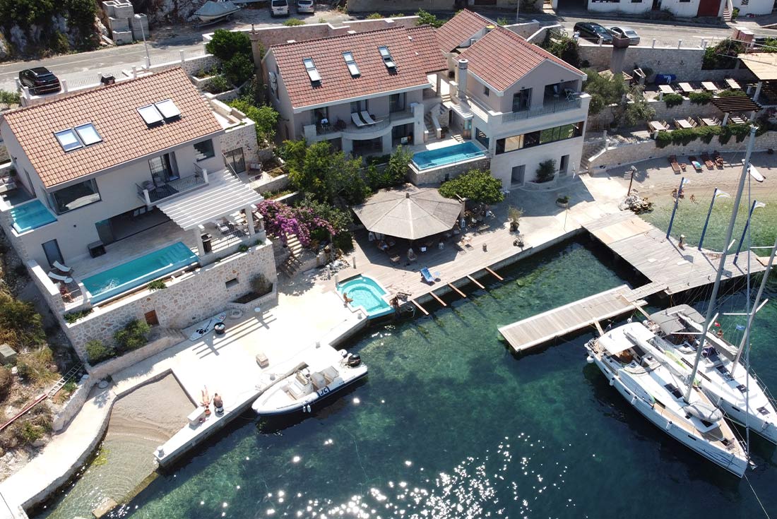 Lastovo Island Feature Stay: Aerial view of boats and harbour 