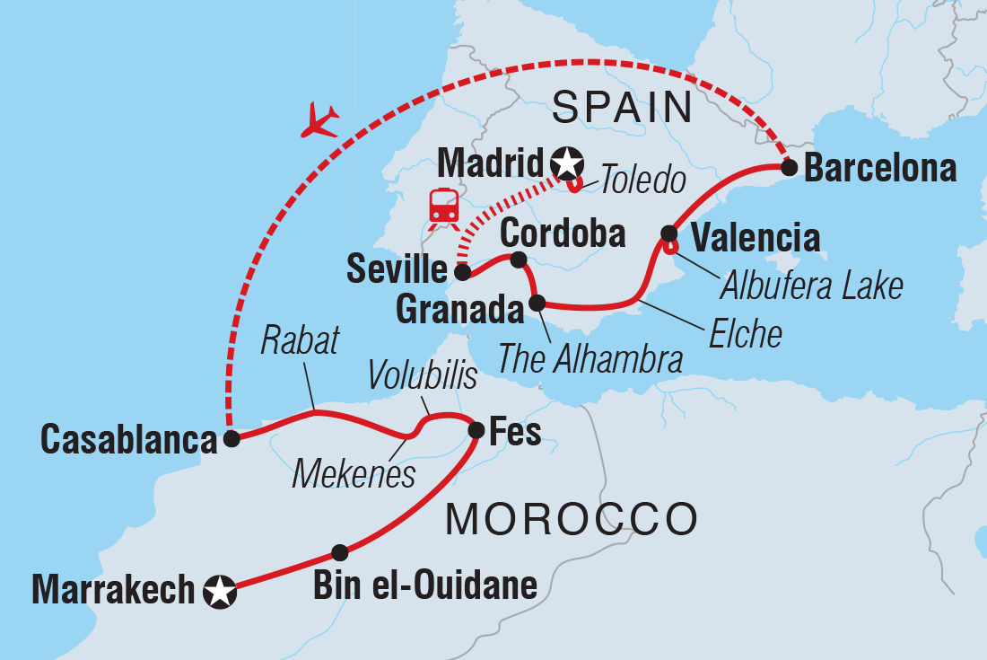 Map of Premium Spain & Morocco including Morocco and Spain
