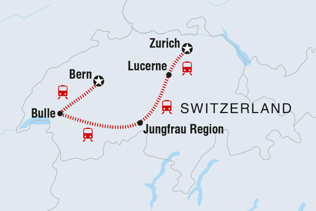 Map of Best Of Switzerland including Switzerland