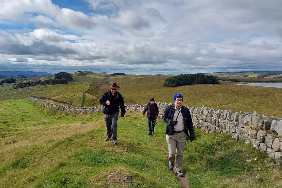 group hiking Hadrian's Wall, England