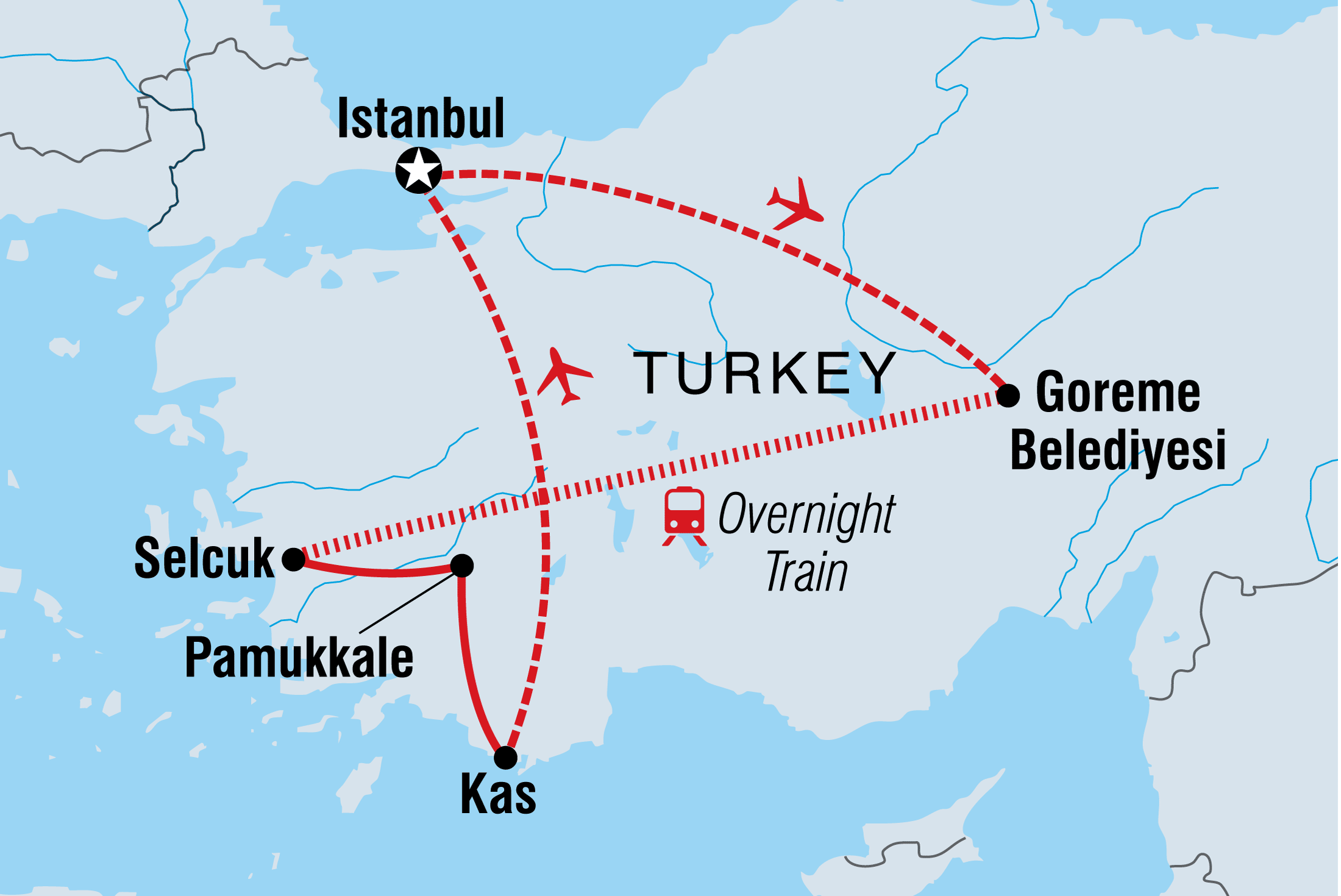 Map of Turkey Family Holiday including Turkey
