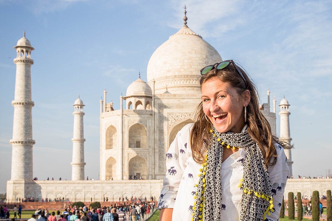 Traveller at the Taj Mahal in Agra