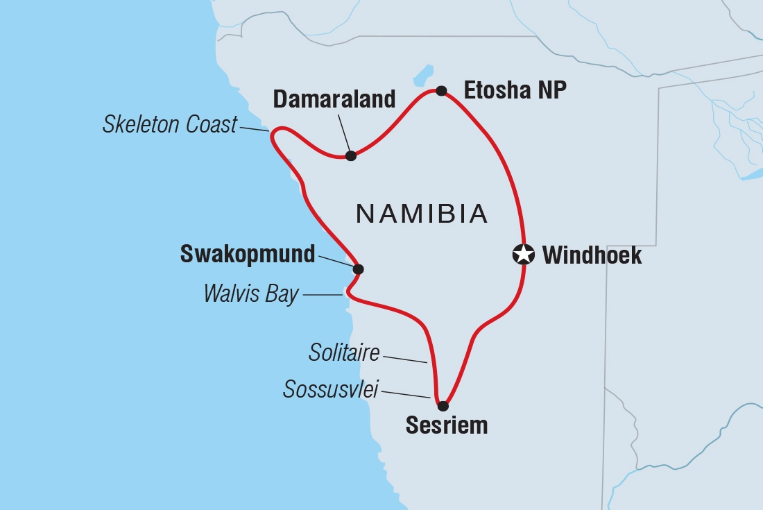 Map of Premium Namibia including Namibia
