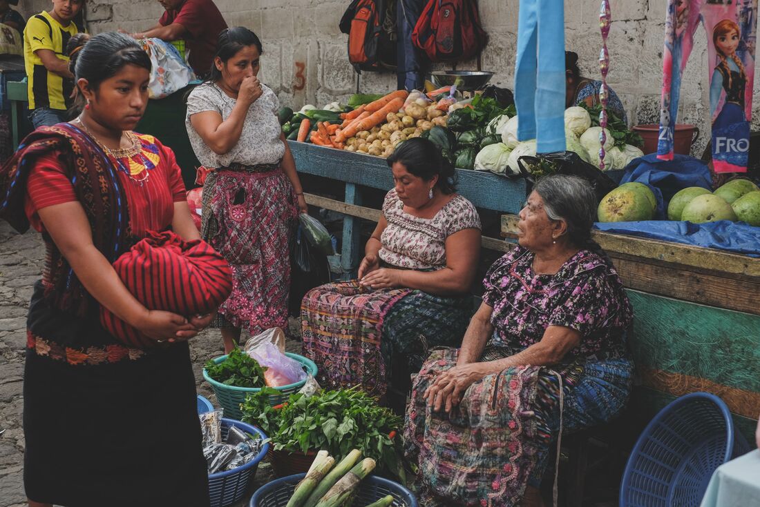 A typical street market in Antigua, Guatemala