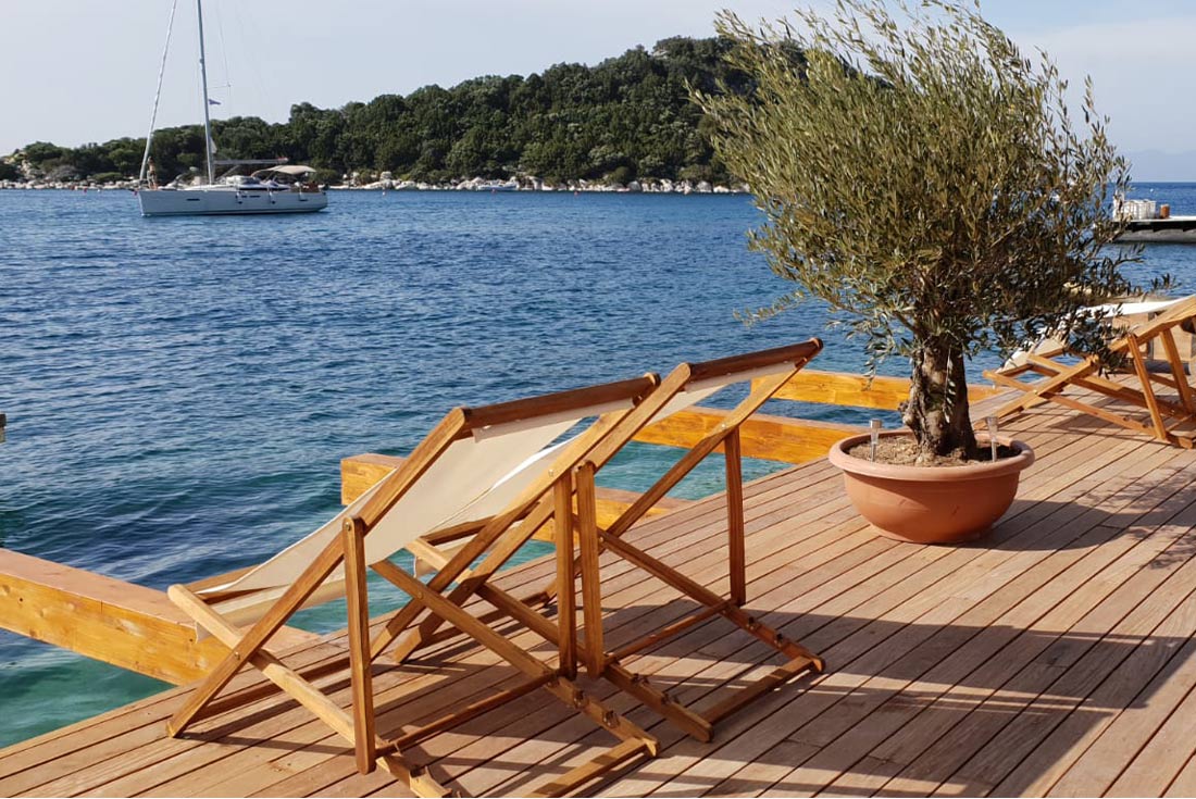 Lastovo Island Feature Stay: Seaside lounge chairs exterior