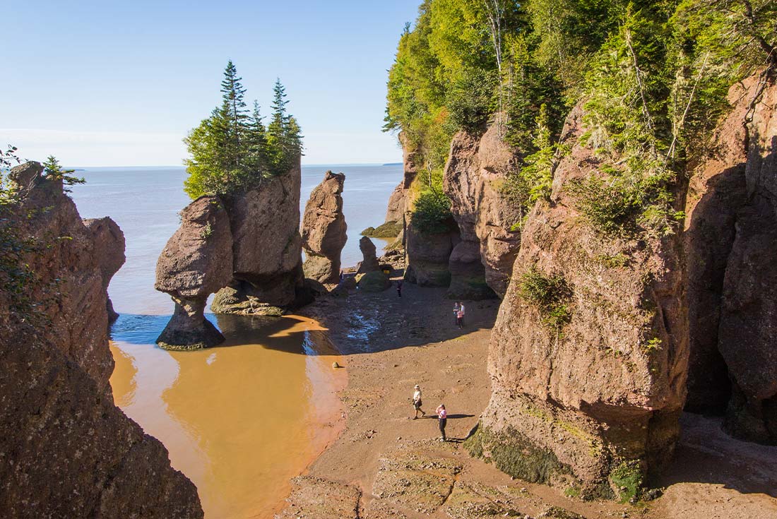 Aerial view of Flowerpot rocks in Funny National Park, New Brunswick, Canada 