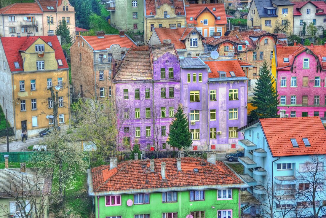Colourful buildings in Sarajevo - Bosnia