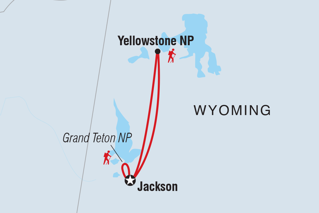 Map of Yellowstone And Grand Teton Family Holiday including United States Of America