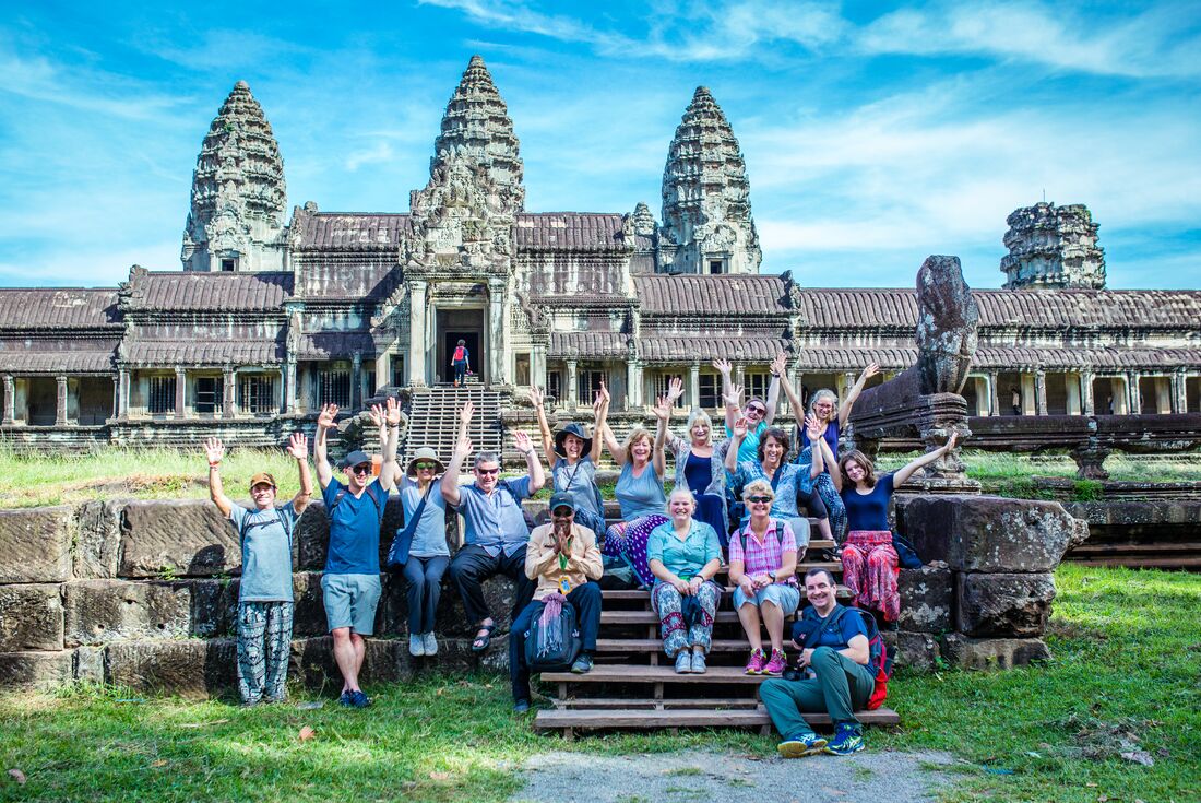 Travel group at Ankgor Wat, Cambodia